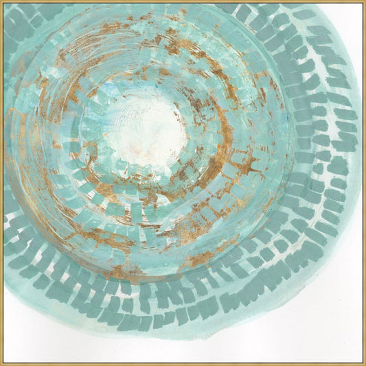 Golden Blue Medallion on Canvas