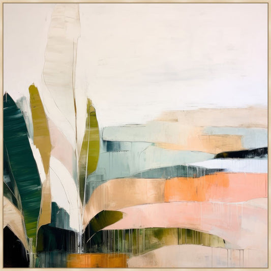 Green Orange Forms II on Canvas