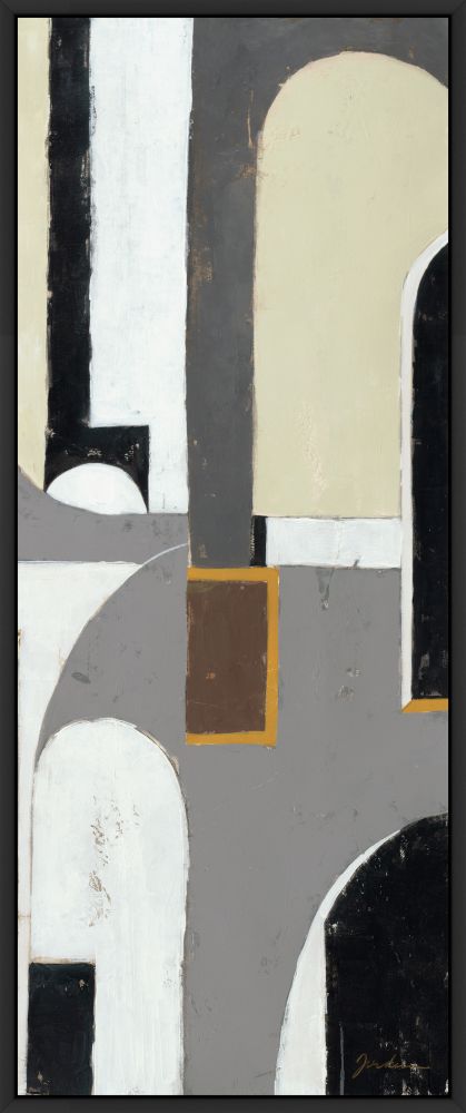 Gray Brown Black Panel  III on Canvas