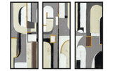 Gray Brown Black Triptych  on Canvas