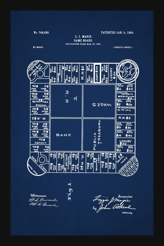 Game Board Patent - Blue