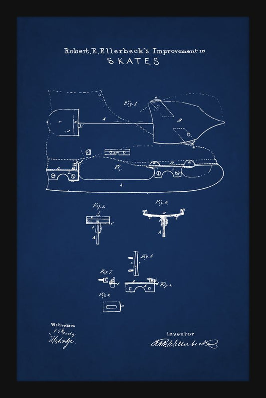 Ice Skate Patent - Blue