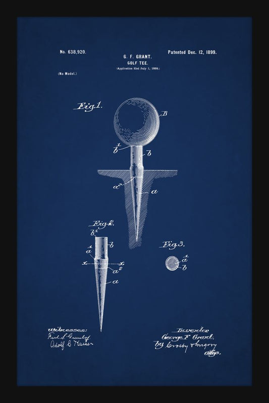 Golf Tee Patent - Blue