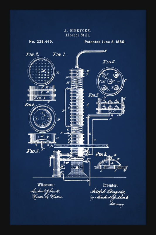 Alcohol Still Patent - Blue