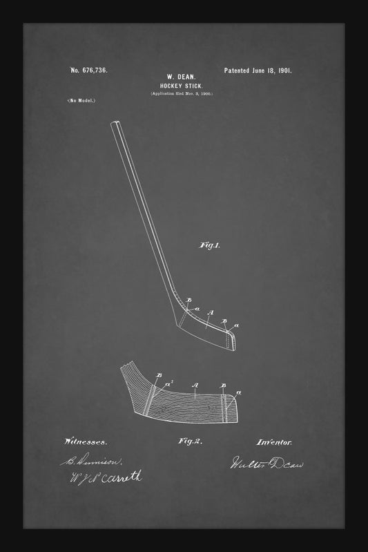 Hockey Stick Patent - Grey