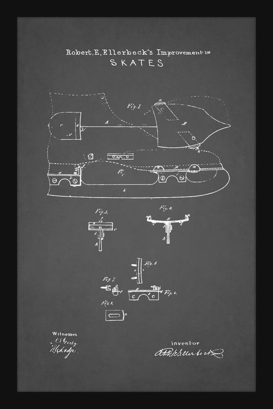 Ice Skate Patent - Grey