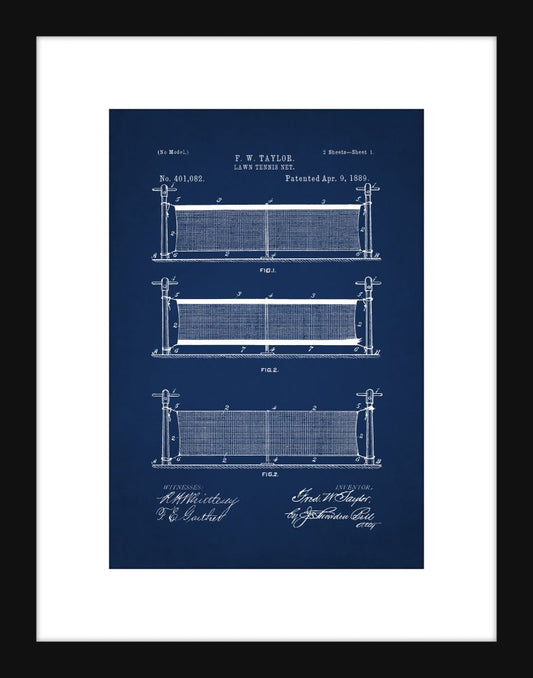 Tennis Net Patent - Blue Small