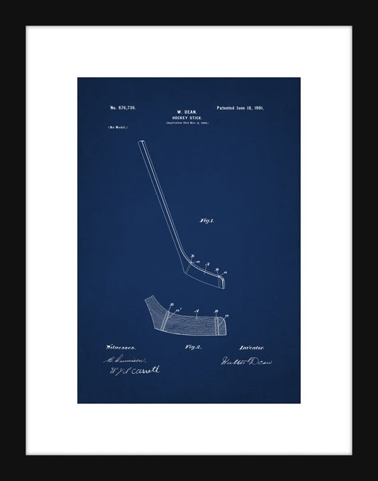 Hockey Stick Patent - Blue Small