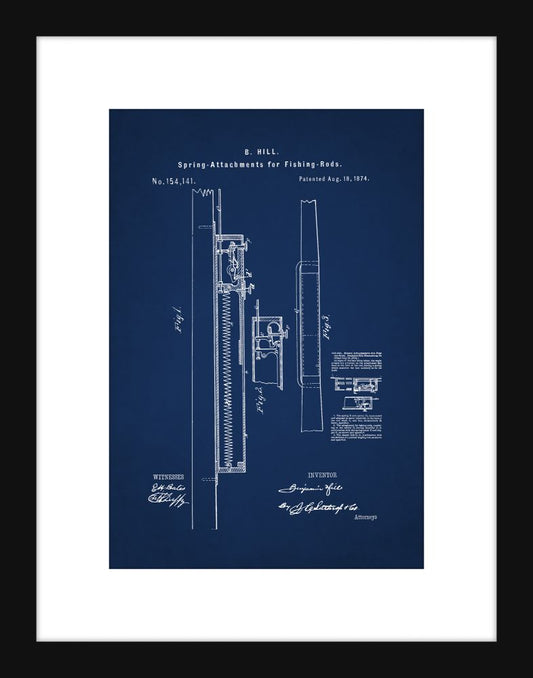 Fishing Rod Patent - Blue Small