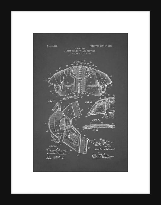Football Jacket Patent - Grey Small