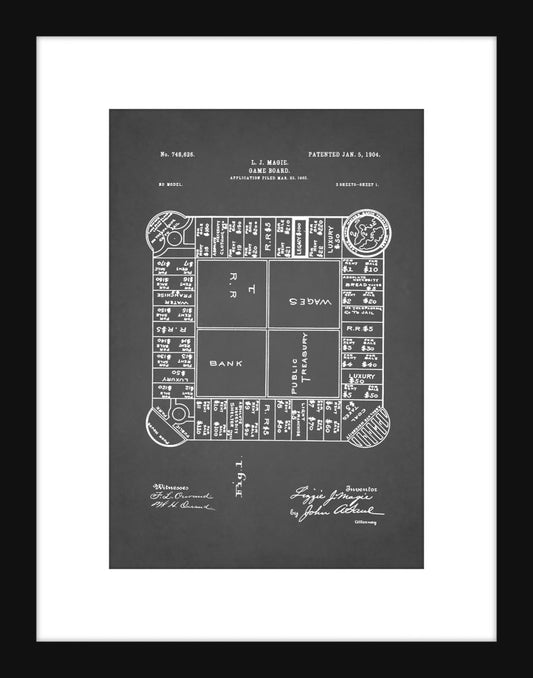 Game Board Patent - Grey Small