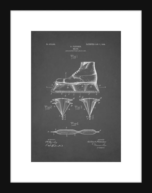Ice Skate Patent - Grey Small