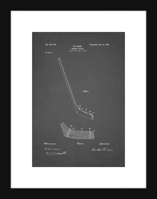 Hockey Stick Patent - Grey Small
