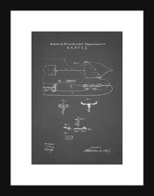 Ice Skate Patent - Grey Small