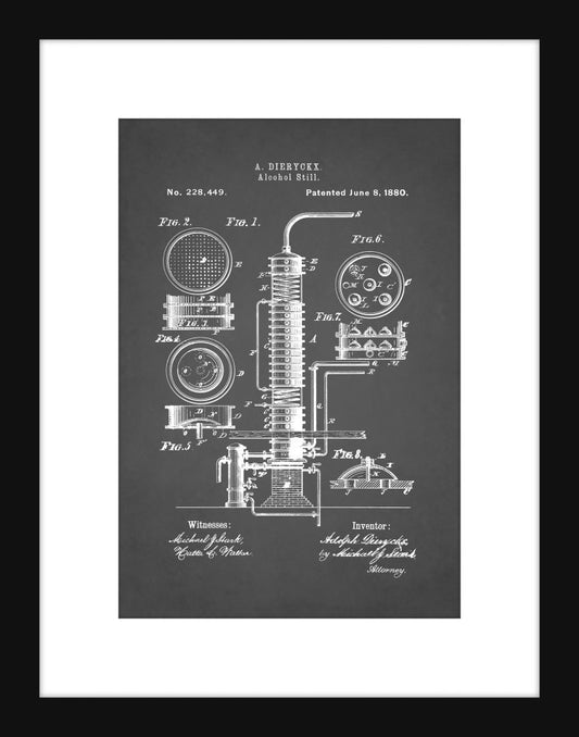 Alcohol Still Patent - Grey Small