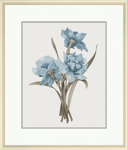Taupe and Blue Flower VI