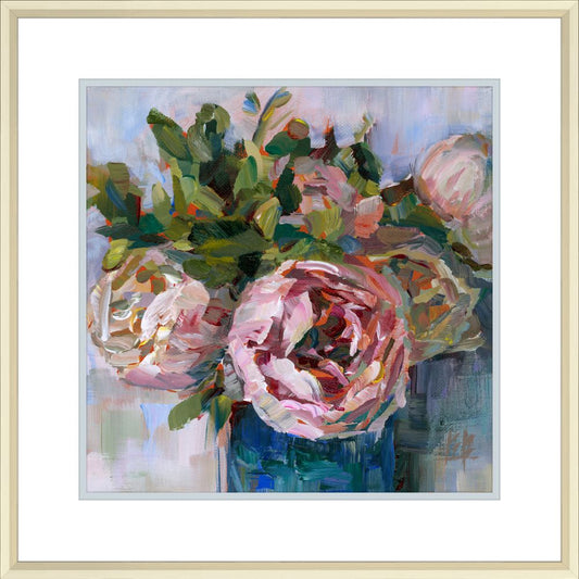 Large Pink Flower Green Leaves II