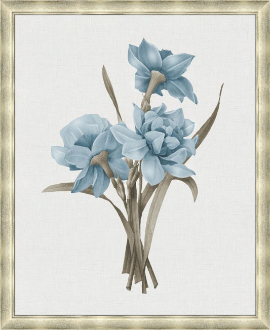 Taupe and Blue Flower VI Grande