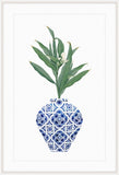 Green Foliage in a Petite Blue White Urn I