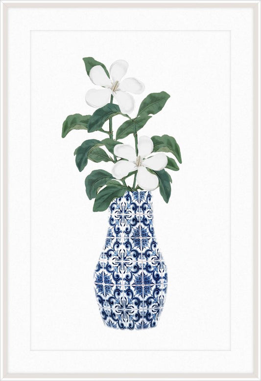 Green Foliage in a Petite Blue & White Urn III