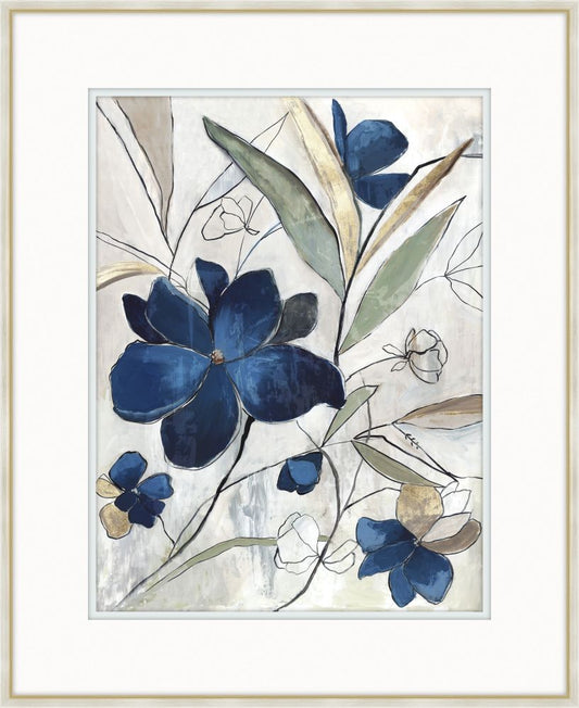 Modern Blue Floral I