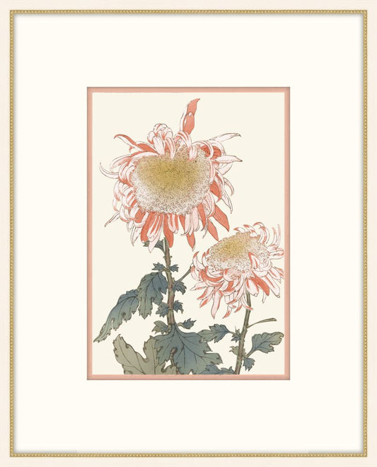 Asian  Coral & White Flowers IV