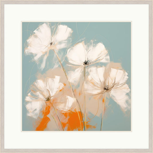 Abstract Orange White Flower I