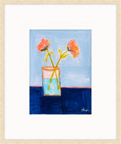 Bouquet of Flowers on a Blue Table