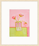 Bouquet of flowers on a Lime Table