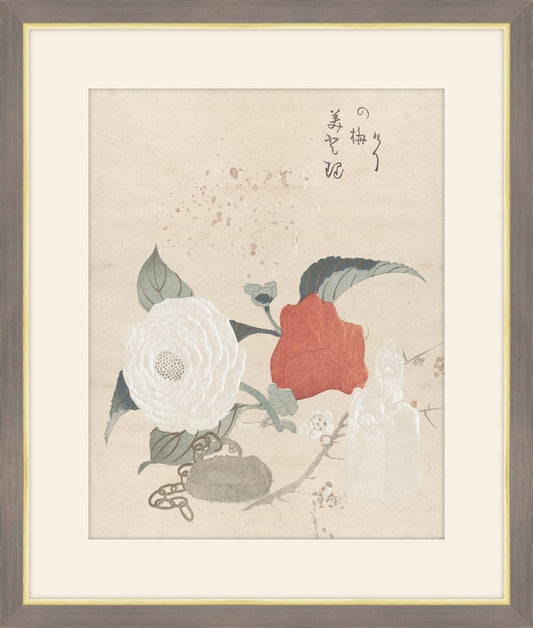 Camellia Flowers, a Netsuke and a Seal