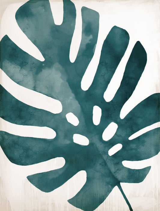 Teal Palm I Boxed Canvas