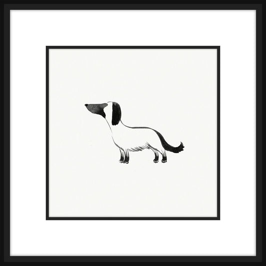 Brushed Ink Dog I - Black