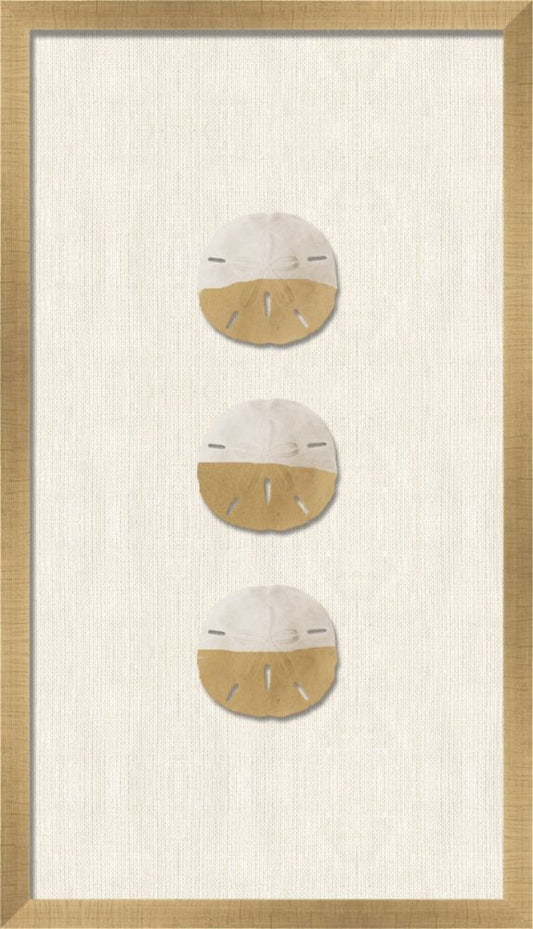 Gold-Dipped Sand Dollar on White Linen