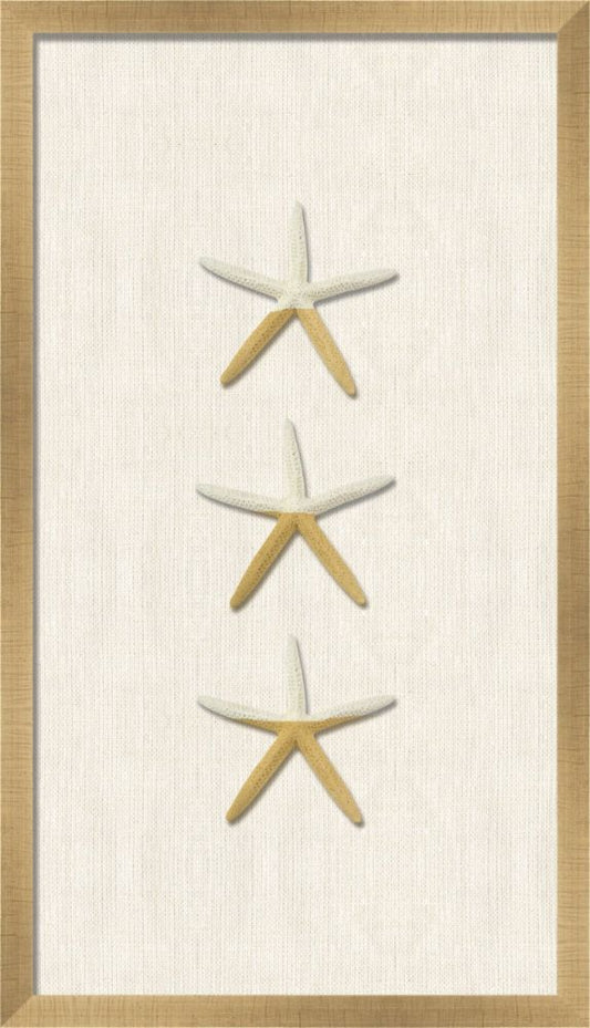 Gold-Dipped Starfish on White Linen