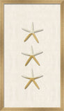 Gold-Dipped Starfish on White Linen