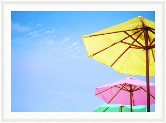 Yellow Pink Green Beach Umbrella