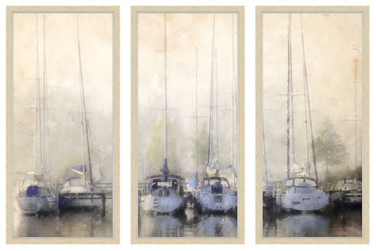 Sailboats in The Fog Triptych