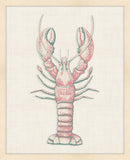 Lobster in Pink on White Linen