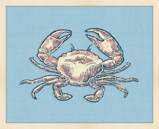 Crab on Blue Linen