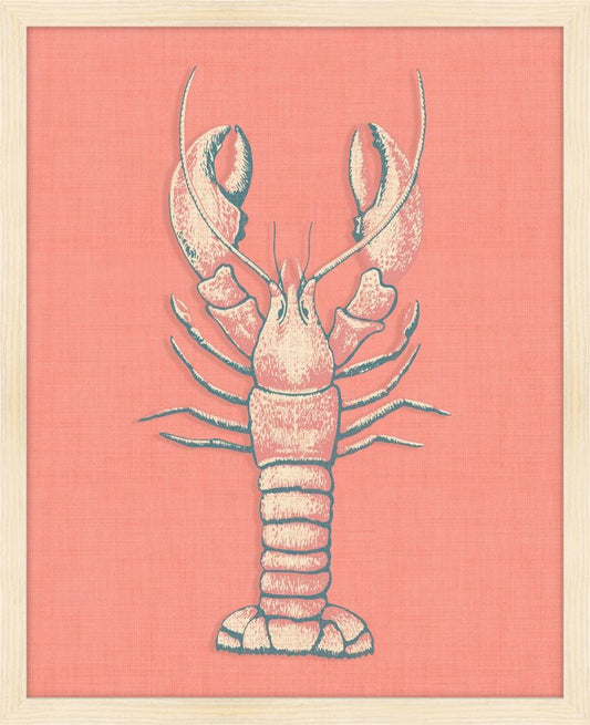 Lobster on Coral  Linen