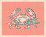 Crab on Coral Linen