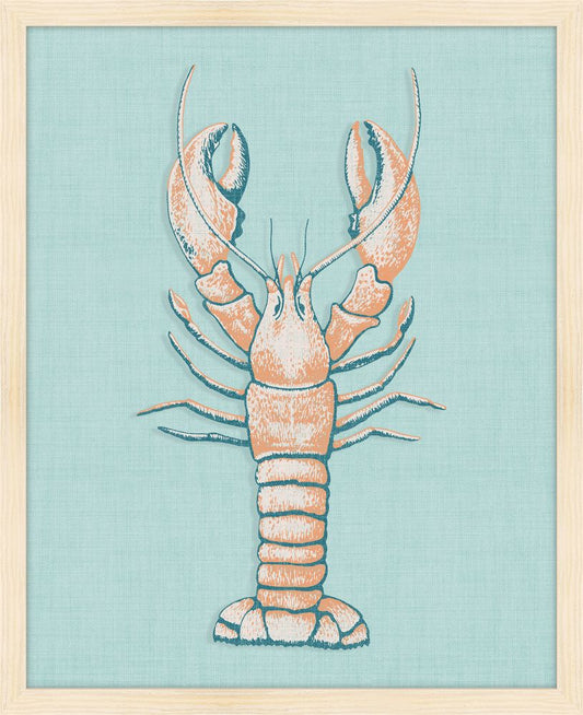 Lobster on Seafoam Green Linen