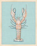 Lobster on Seafoam Green Linen