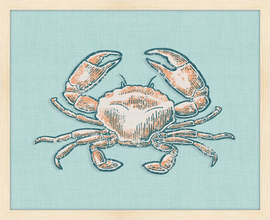 Crab on Seafoam Linen