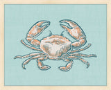 Crab on Seafoam Linen