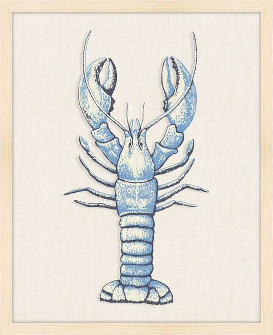 Blue Lobster on White Linen