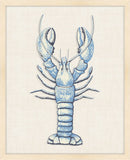 Blue Lobster on White Linen