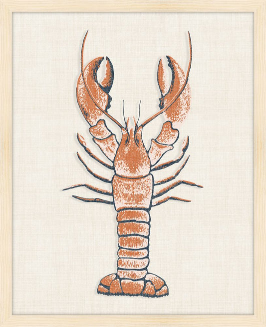 Coral Lobster on White Linen