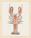 Coral Lobster on White Linen