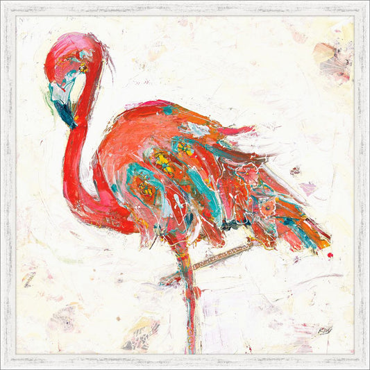 Flamingo on White